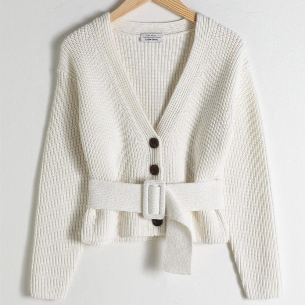 &other stories sweater with belt